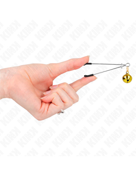 KINK - PINZAS PARA PEZONES FINA CON CASCABEL DORADO 7 CM