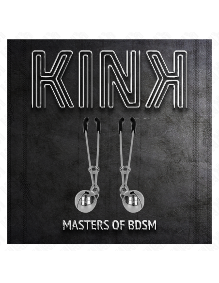 KINK - PINZAS PARA PEZONES FINA CON CASCABEL PLATEADO 7 CM
