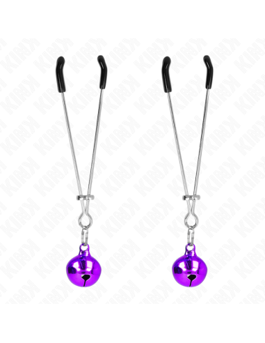 KINK - PINZAS PARA PEZONES FINA CON CASCABEL VIOLETA 7 CM