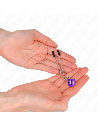 KINK - PINZAS PARA PEZONES FINA CON CASCABEL VIOLETA 7 CM