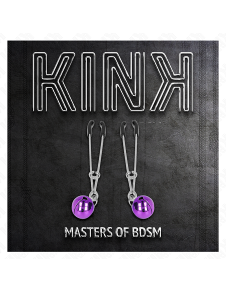 KINK - PINZAS PARA PEZONES FINA CON CASCABEL VIOLETA 7 CM