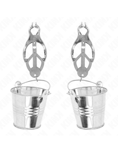 KINK - PINZAS PARA PEZONES ESTILO JAPONÉS CON CUBOS PLATEADO