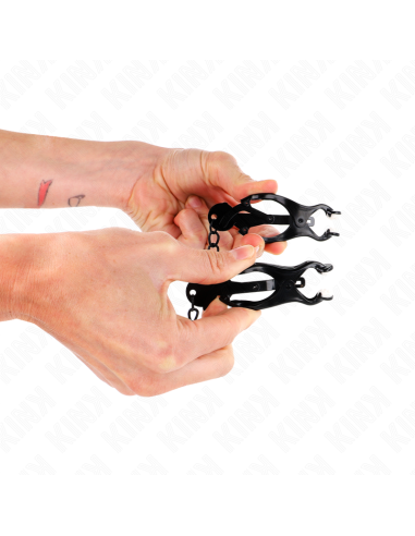 KINK - PINZAS PARA PEZONES ESTILO JAPONÉS CON CADENA NEGRO 30 CM