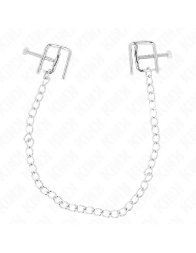 KINK - PINZAS PARA PEZONES COMPRESORA TORNILLO DE BANCO CON CADENA 30 CM