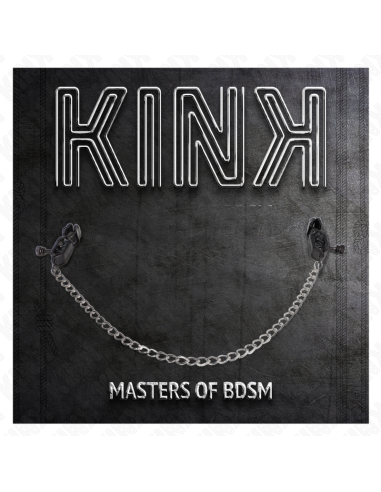 KINK - PINZAS PARA PEZONES PLANAS NEGRO CON CADENA PLATEADO 30 CM