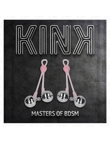 KINK - PINZAS PARA PEZONES LUMINOSAS FORMA CALABERA CON CASCABEL SONORO AJUSTABLE ROSA - PLATEADO