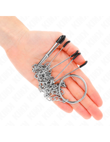 KINK - PINZAS PARA PEZONES Y CLÍTORIS CON CADENA 30 CM MODELO 1