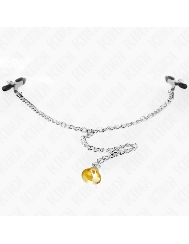 KINK - PINZAS PARA PEZONES CON CAMPANA CASCABEL DORADO Y CADENA 30 CM