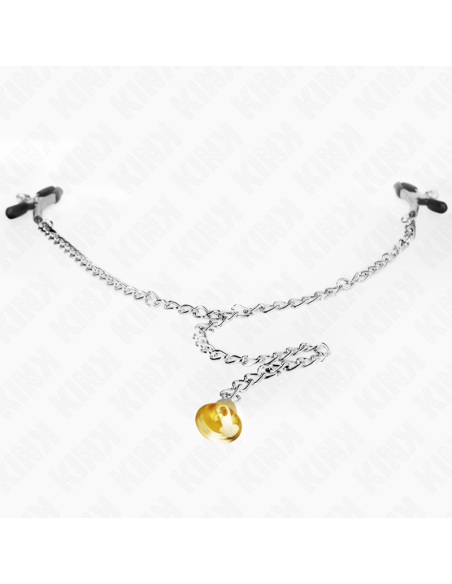 KINK - PINZAS PARA PEZONES CON CAMPANA CASCABEL DORADO Y CADENA 30 CM