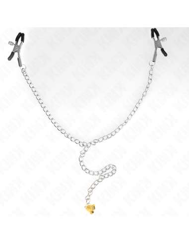KINK - PINZAS PARA PEZONES CON CAMPANA CASCABEL DORADO Y CADENA 30 CM