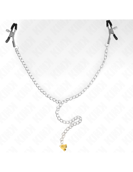 KINK - PINZAS PARA PEZONES CON CAMPANA CASCABEL DORADO Y CADENA 30 CM