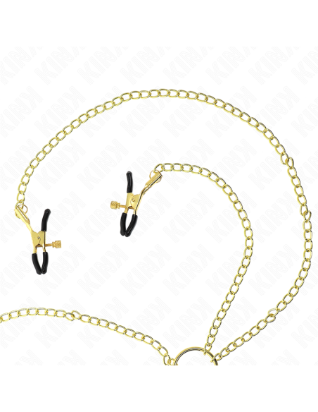 KINK - PINZAS PARA PEZONES Y CLÍTORIS 4 ENGANCHES AJUSTABLE DORADO