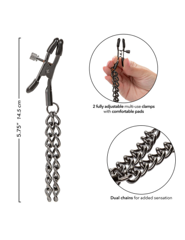 CALEXOTICS - EUPHORIA PINZAS PEZONES CON CADENA 14,5 CM