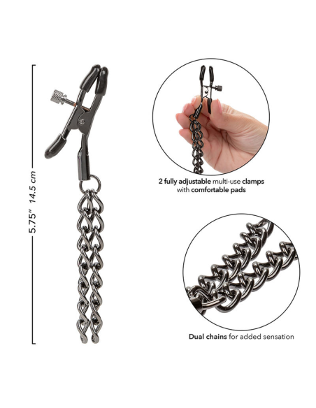 CALEXOTICS - EUPHORIA PINZAS PEZONES CON CADENA 14,5 CM
