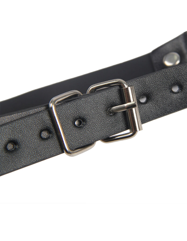 SUBBLIME - 953720 PINZAS PARA EL PECHO CON CORREA DE CUERO BONDAGE NEGRO TALLA ÚNICA