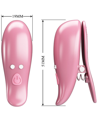 PRETTY LOVE - CAILEY PINZAS PARA PEZONES 10 VIBRACIONES CONTROL REMOTO ROSA