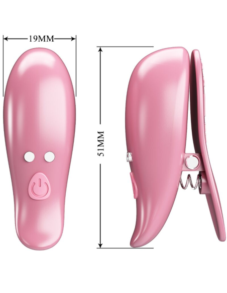 PRETTY LOVE - CAILEY PINZAS PARA PEZONES 10 VIBRACIONES CONTROL REMOTO ROSA