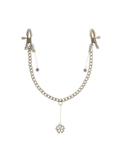 FETISH FANTASY SERIES - PINZAS CON CADENA PARA PEZONES TRÉBOL