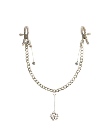 FETISH FANTASY SERIES - PINZAS CON CADENA PARA PEZONES TRÉBOL