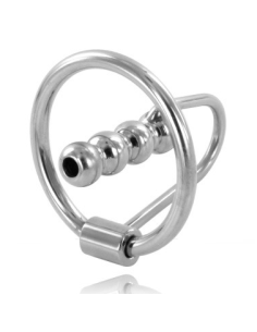 METAL HARD - ANILLO GLANDE CON PLUG URETRAL 30MM