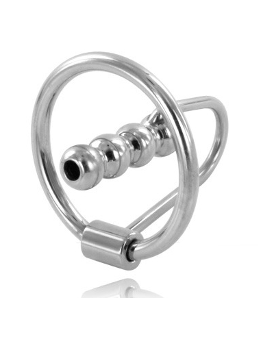METAL HARD - ANILLO GLANDE CON PLUG URETRAL 30MM
