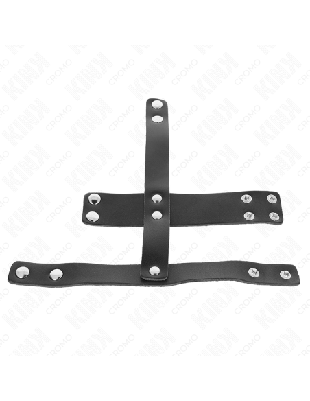 KINK - ANILLO JAULA PENE CUERO CON DIVISOR DE BOLAS AJUSTABLE