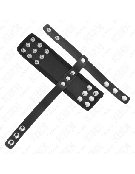 KINK - ANILLO JAULA PENE CUERO CON CORREA DIVISORIA DE BOLAS RECUBIERTO AJUSTABLE