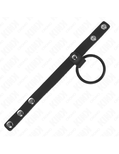 KINK - ANILLO PENE SILICONA 3.8 CM Y DIVISOR DE BOLAS CUERO 22 X 1.5 CM