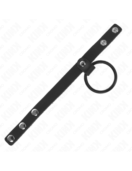 KINK - ANILLO PENE SILICONA 3.8 CM Y DIVISOR DE BOLAS CUERO 22 X 1.5 CM