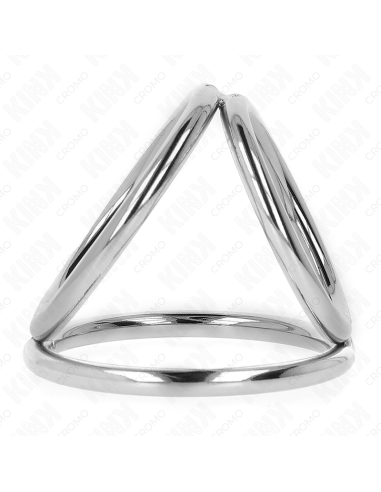 KINK - ANILLO PENE TRIPLE METAL CROMADO 3.2 CM A 4.5 CM