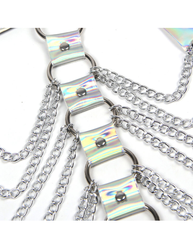 SUBBLIME - 953737 ARNÉS DE PECHO CON ANILLOS Y CADENAS PLATA TALLA ÚNICA