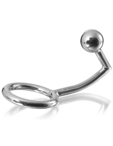 METAL HARD - COCK RING ANILLO CON GANCHO INTRUDER ANAL 40MM