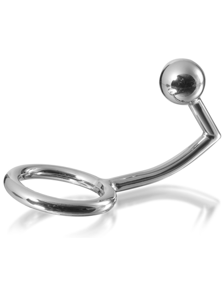 METAL HARD - COCK RING ANILLO CON GANCHO INTRUDER ANAL 40MM
