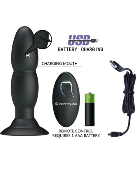 PRETTY LOVE - PLUG VIBRADOR Y ROTACIÓN POR CONTROL REMOTO