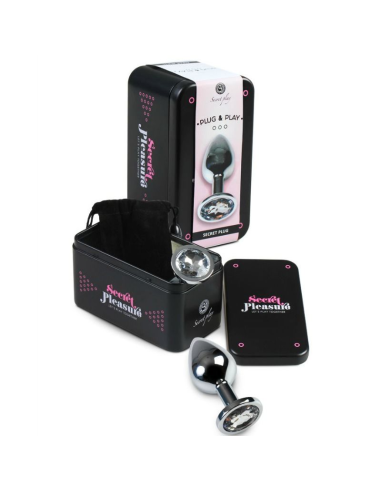 SECRETPLAY - PLUG ANAL ALUMINIO TRANSPARENTE 8 CM