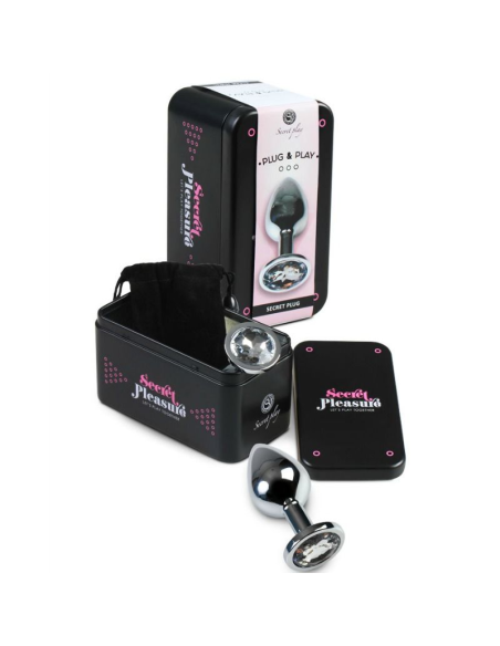 SECRETPLAY - PLUG ANAL ALUMINIO TRANSPARENTE 8 CM