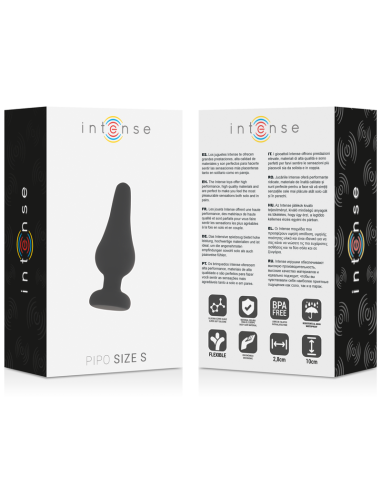 INTENSE - ANAL PLUG PIPO S SILICONE NEGRO 9.8 CM