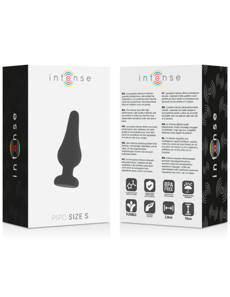INTENSE - ANAL PLUG PIPO S SILICONE NEGRO 9.8 CM