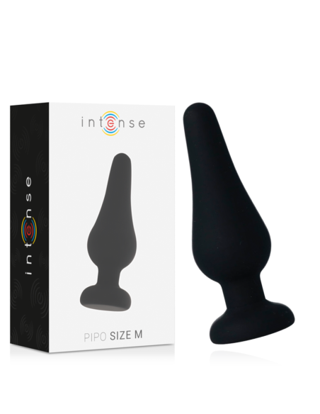 INTENSE - ANAL PLUG PIPO M SILICONE NEGRO 11 CM