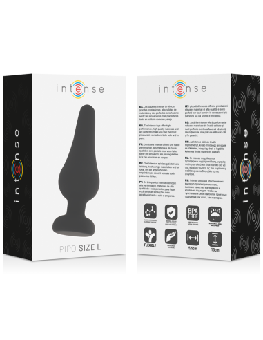 INTENSE - ANAL PLUG PIPO L SILICONE NEGRO 13 CM