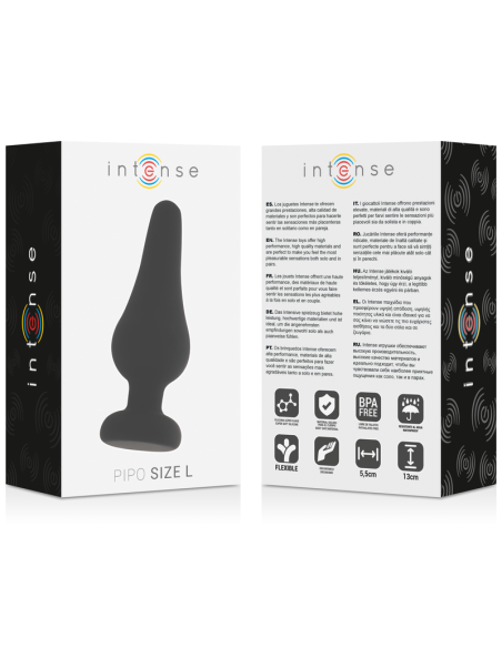 INTENSE - ANAL PLUG PIPO L SILICONE NEGRO 13 CM