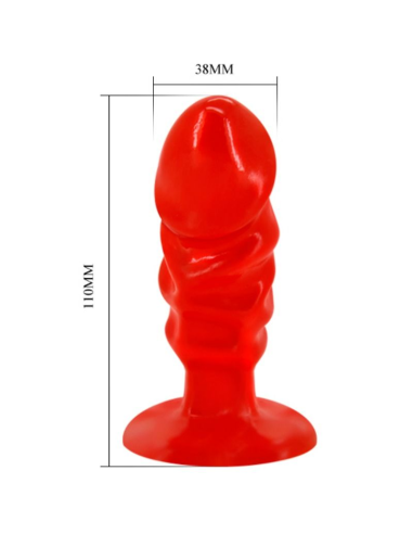 BAILE - PLUG ANAL UNISEX CON VENTOSA ROJO