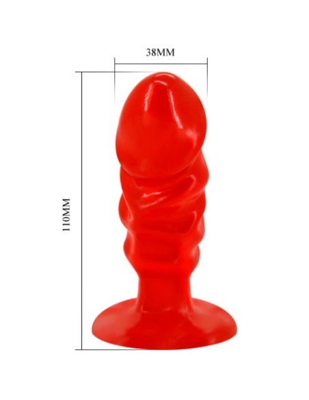 BAILE - PLUG ANAL UNISEX CON VENTOSA ROJO