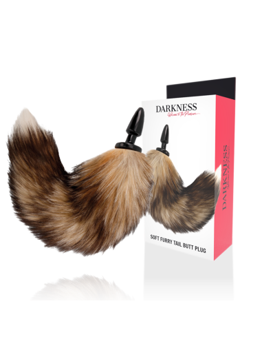 DARKNESS - COLA NATURAL CON PLUG ANAL SILICONA 10 CM