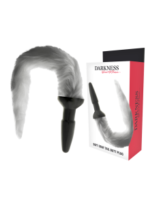 DARKNESS - PLUG ANAL SILICONA CON COLA GRIS