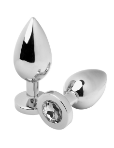 METAL HARD - ANAL PLUG DIAMOND TRANSPARENTE MEDIUM 7.62CM