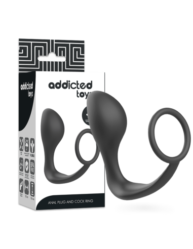 ADDICTED TOYS - PLUG ANAL CON ANILLO SILICONA NEGRO