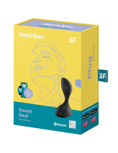 SATISFYER - SWEET SEAL PLUG VIBRADOR APP NEGRO