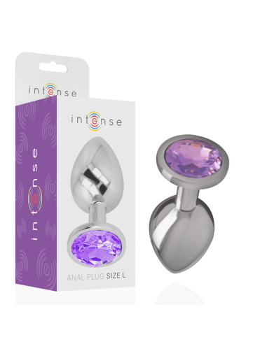INTENSE - PLUG ANAL METAL ALUMINIO CON CRISTAL VIOLETA TALLA S