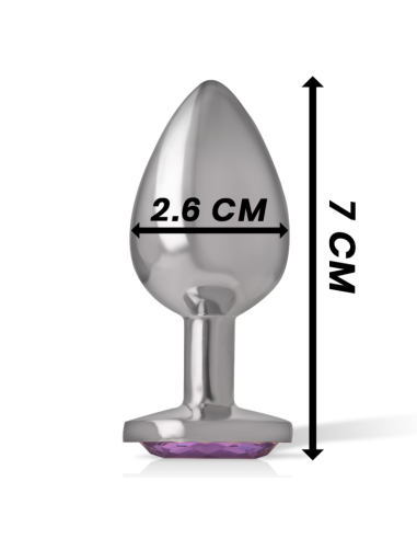 INTENSE - PLUG ANAL METAL ALUMINIO CON CRISTAL VIOLETA TALLA S